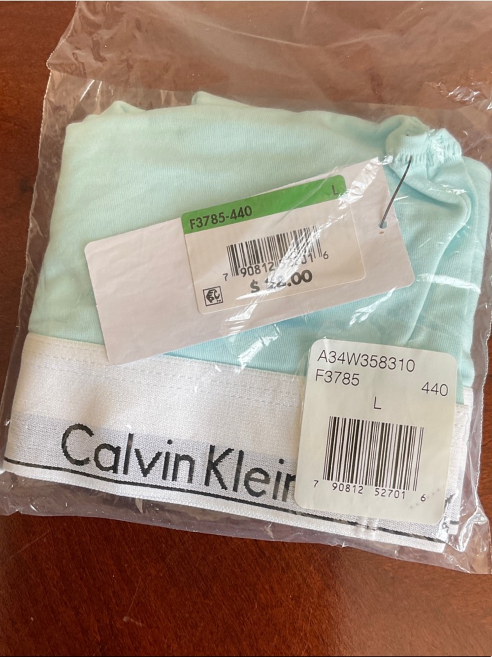 Calvin Klein Light Mint Wire-Free Bralette with White Logo Band